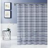 Homeroots 72 x 70 x 1 in. Navy & White Striped Shower Curtain 399768